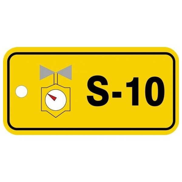 Accuform Energy Source ID Tag, S-10 Steam, 1.5in x 3in, Adhesive Dura-Poly, 5PK - TDJ310XVM