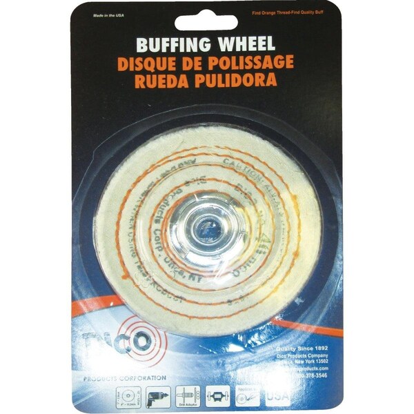 Dico 4 In. x 1/2 In. Spiral Sewn Buffing Wheel - 7000128