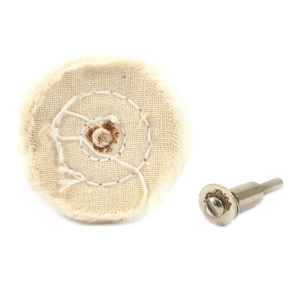 Forney Buffing Wheel, Cotton, 1-1/2 in x 1/8 in Shaft - 60204