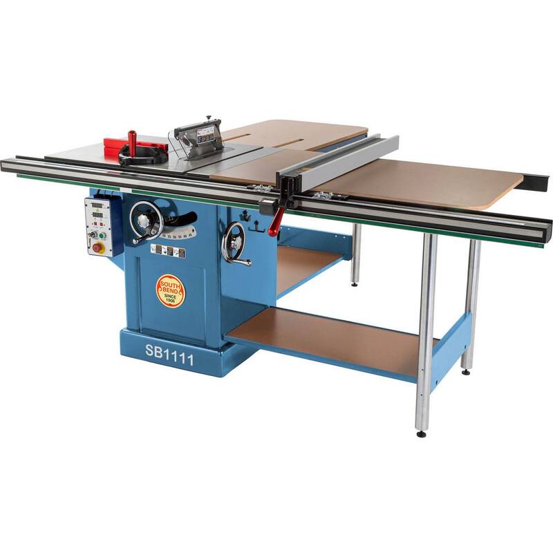 Sierra de mesa South Bend de 10 pulgadas, 3HP, 220 voltios con rieles de extensión - SB1111