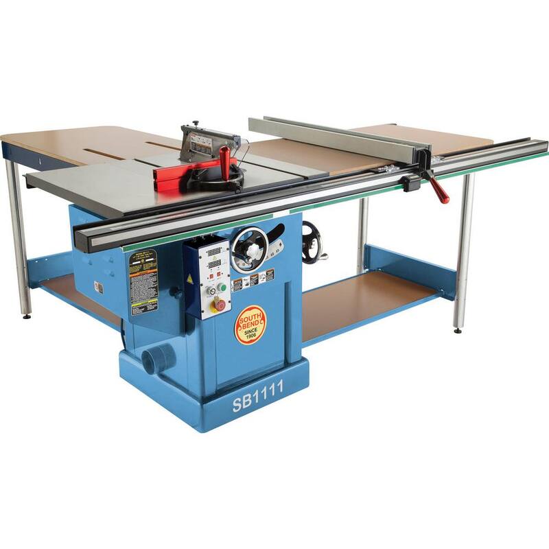 Sierra de mesa South Bend de 10 pulgadas, 3HP, 220 voltios con rieles de extensión - SB1111