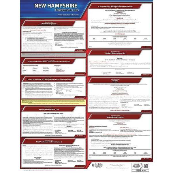 Jj Keller Labor Law Poster, State Labor Law, NH - 100-NH