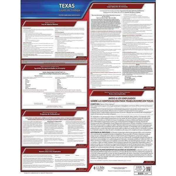 Jj Keller Labor Law Poster, State Labor Law, TX - 200-TXWC