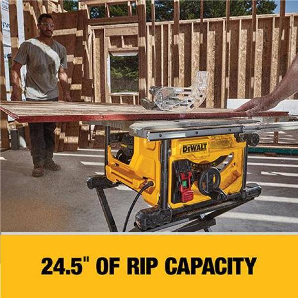 Sierra de mesa compacta para sitios de trabajo DEWALT de 15 amperes con cable de 8-1/4 pulgadas y sierra de calar inalámbrica sin escobillas 20V MAX XR (herramienta solamente) - DWE7485WDCS334B