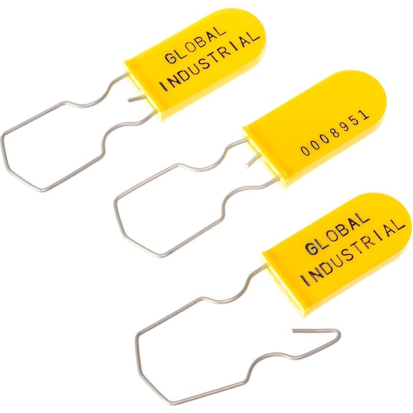 Global Industrial Padlock Seal With Wire Hasp, Yellow, 1000PK - 670485YL