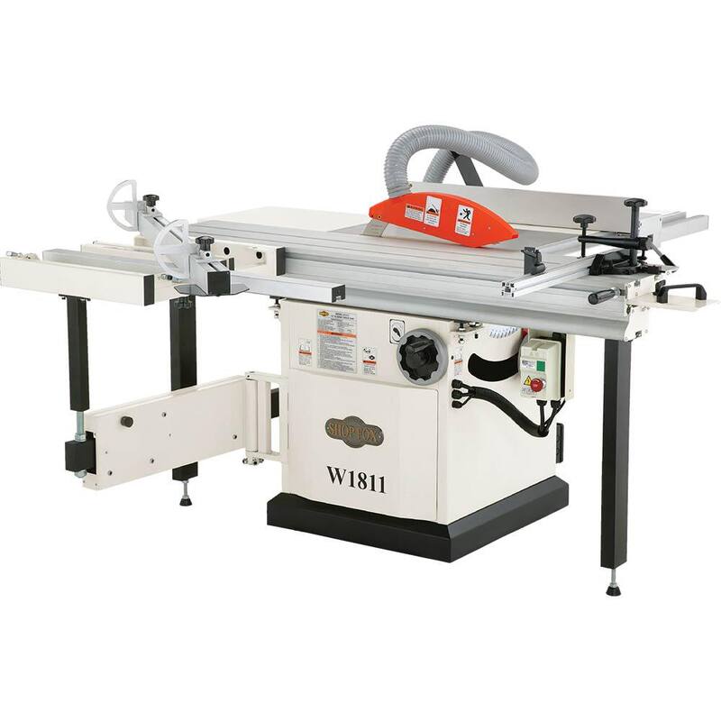 Sierra de mesa deslizante de 10 pulgadas y 5 HP - W1811 de Shop Fox