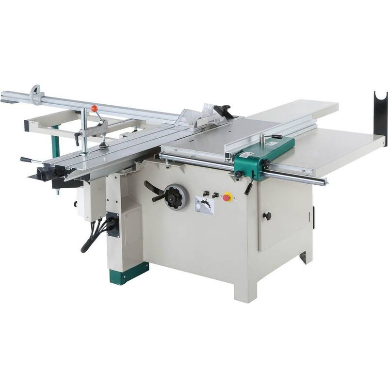 Sierra de mesa deslizante compacta de 12 pulgadas con motor de 7-1/2 HP y 3 fases - G0820 de Grizzly Industrial