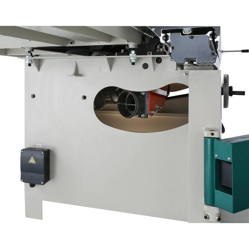 Sierra de mesa deslizante compacta de 12 pulgadas con motor de 7-1/2 HP y 3 fases - G0820 de Grizzly Industrial