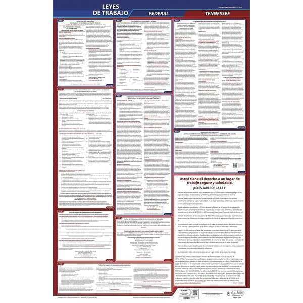 Jj Keller Labor Law Poster, Fed/STA, TN, SP, 40Wx26inH - 400-TN