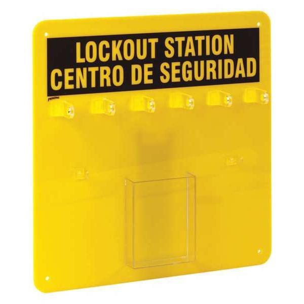 Brady Lockout Station, Unfilled, 16 In H, Blk/Ylw - LC210G