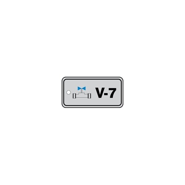 Accuform Energy Source ID Tag, V-7 Valve, 1.5in x 3in, Adhesive Dura-Poly, 5PK - TDJ407XVM