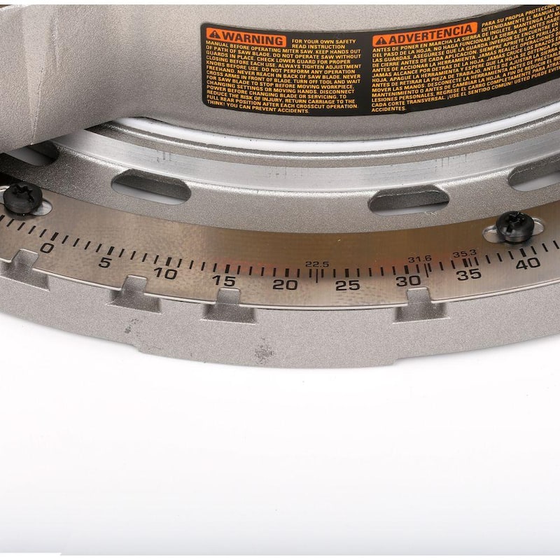 Sierra ingletadora compuesta deslizante de doble bisel DEWALT de 15 amperes y 12 pulgadas con tecnología XPS, llave de hoja y prensa de material - DWS780