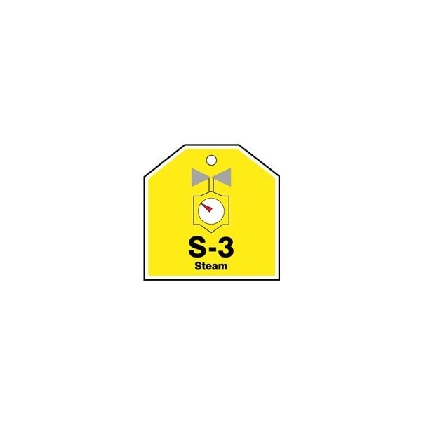 Accuform Energy Source ID Tag, S-3 STEAM, 2.5in x 2.5in, Adhesive Dura-Poly, 5PK - TDJ103XVM