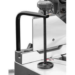 Sierra ingletadora deslizante de doble bisel RIDGID de 15 amperios y 12 pulgadas con capacidad de inglete de 70 grados e indicador de línea de corte LED - R4222