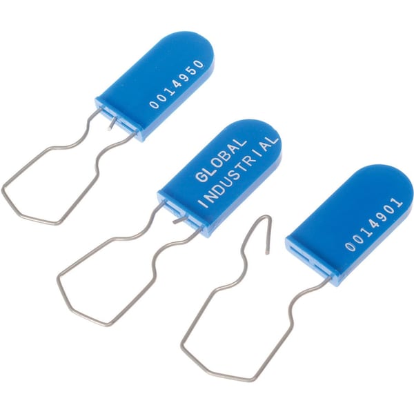 Global Industrial Padlock Seal With Wire Hasp, Blue, 1000PK - 670485BL