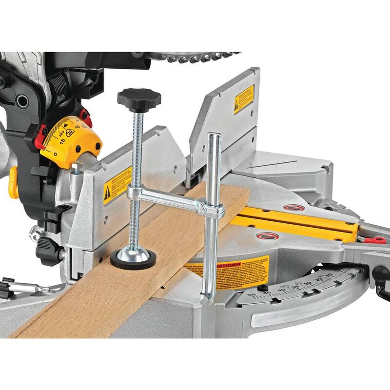 Sierra ingleteadora compuesta de doble bisel DEWALT de 15 amperes y 12 pulgadas con cable - DWS716