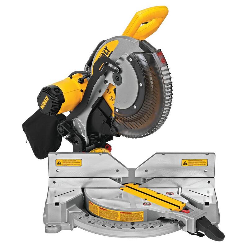 Sierra ingleteadora compuesta de doble bisel DEWALT de 15 amperes y 12 pulgadas con cable - DWS716