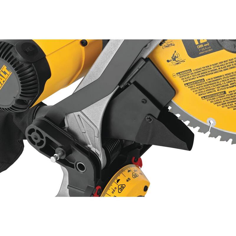 Sierra ingleteadora compuesta de doble bisel DEWALT de 15 amperes y 12 pulgadas con cable - DWS716