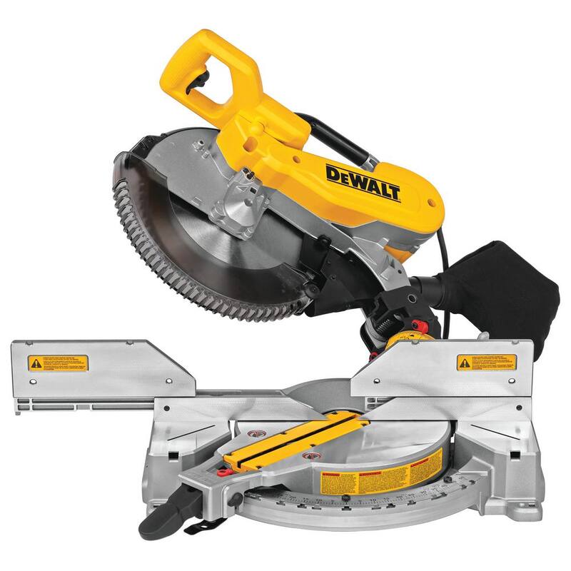 Sierra ingleteadora compuesta de doble bisel DEWALT de 15 amperes y 12 pulgadas con cable - DWS716