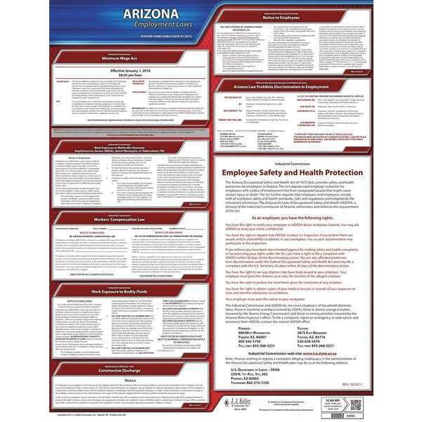 Jj Keller Labor Law Poster, State Labor Law, AZ - 100-AZ