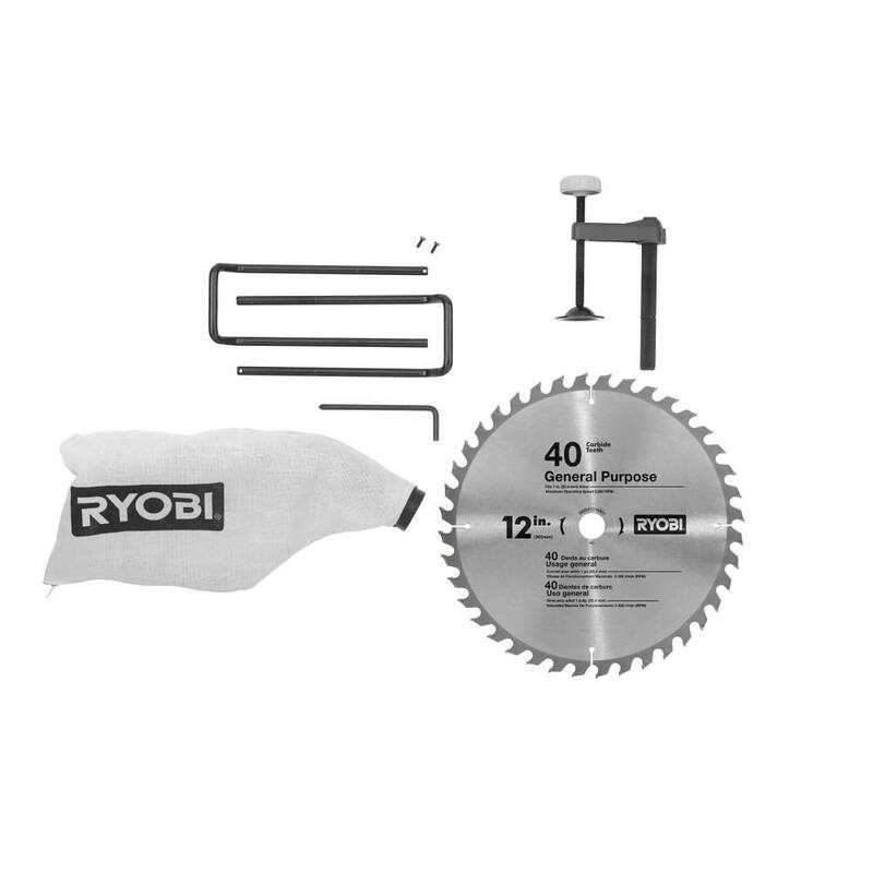 RYOBI 15 Amperios 12 pulgadas Sierra ingletadora compuesta deslizante con cable y indicador de corte con LED - TSS121