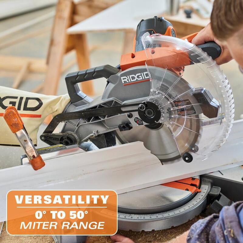 Sierra ingleteadora de bisel doble con cable de 15 amperios y 10 pulgadas con indicador de línea de corte LED - R4113