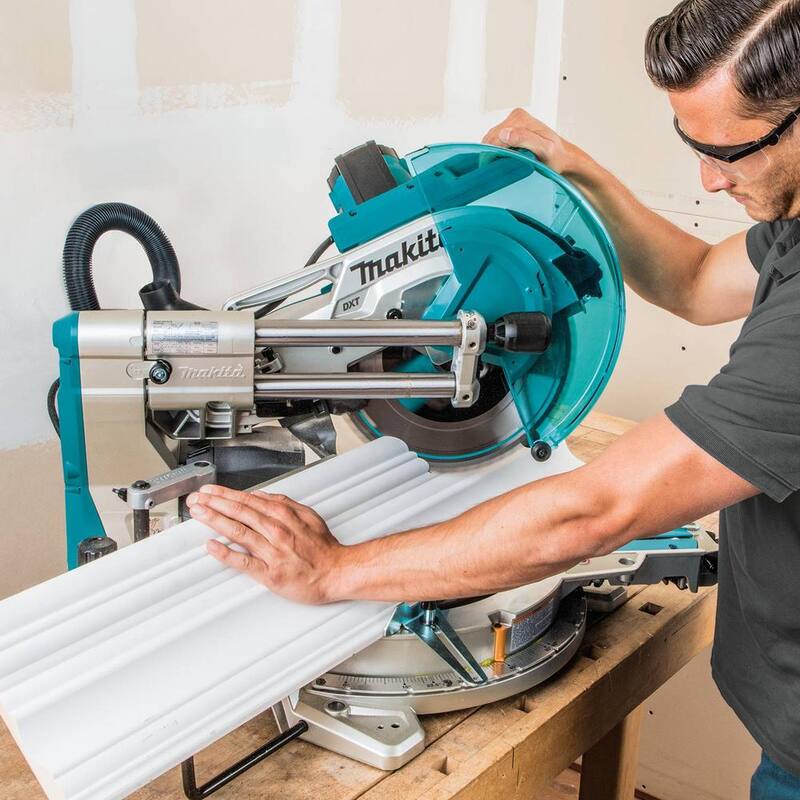 Sierra ingletadora compuesta deslizable de doble bisel de 12 pulgadas y 15 amperios de Makita con láser - LS1219L