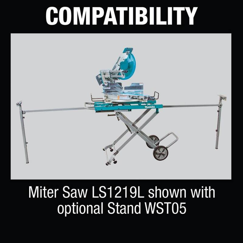 Sierra ingletadora compuesta deslizable de doble bisel de 12 pulgadas y 15 amperios de Makita con láser - LS1219L