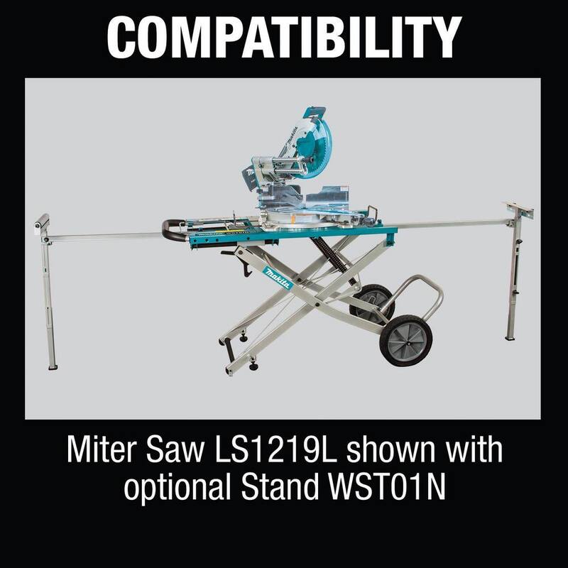 Sierra ingletadora compuesta deslizable de doble bisel de 12 pulgadas y 15 amperios de Makita con láser - LS1219L