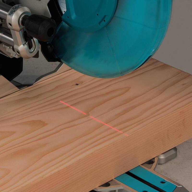 Sierra ingletadora compuesta deslizable de doble bisel de 12 pulgadas y 15 amperios de Makita con láser - LS1219L