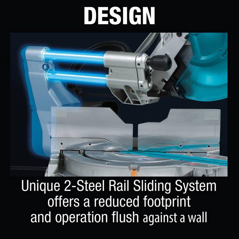 Sierra ingletadora compuesta deslizable de doble bisel de 12 pulgadas y 15 amperios de Makita con láser - LS1219L