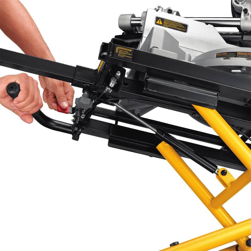 Sierra ingleteadora compuesta de doble bisel deslizante de 12 pulgadas con cable de 15 amperios y soporte rodante de 32-1/2 pulgadas x 60 pulgadas - DWS780WDWX726