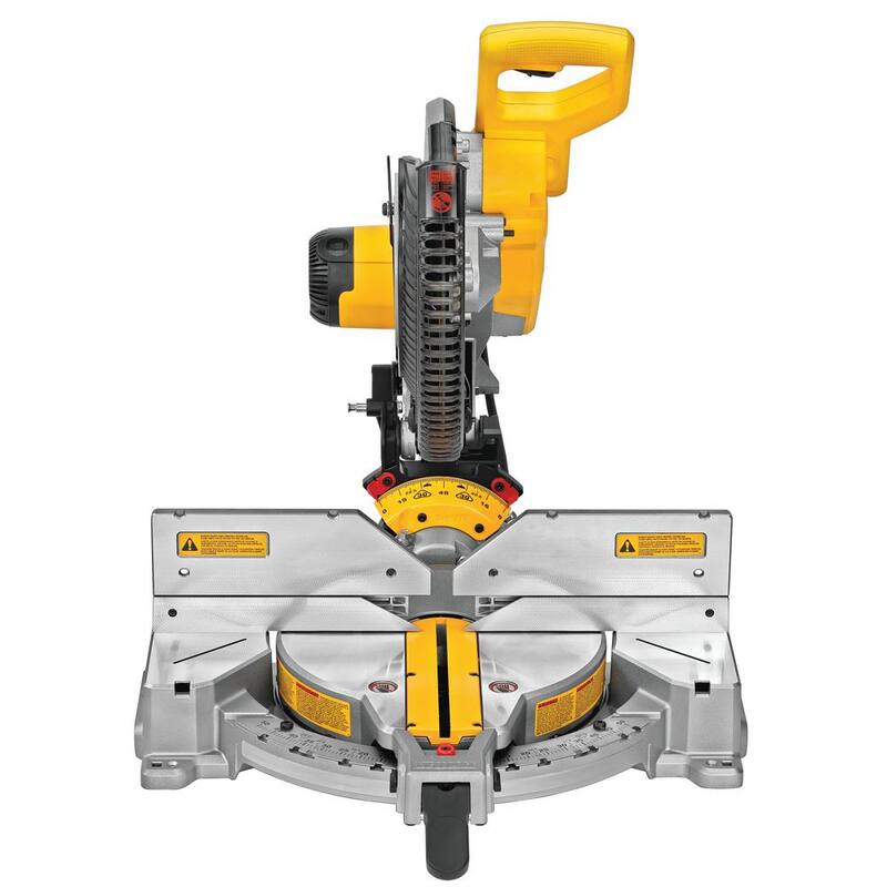 Sierra ingleteadora compuesta de doble bisel de 12 pulgadas y 15 amperios y soporte para sierra ingleteadora resistente - DWS716W723