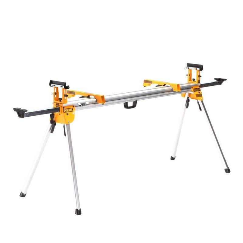 Sierra ingleteadora compuesta de doble bisel de 12 pulgadas y 15 amperios y soporte para sierra ingleteadora resistente - DWS716W723