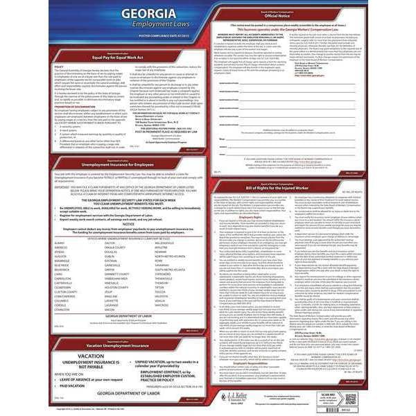 Jj Keller Labor Law Poster, State Labor Law, GA - 100-GA