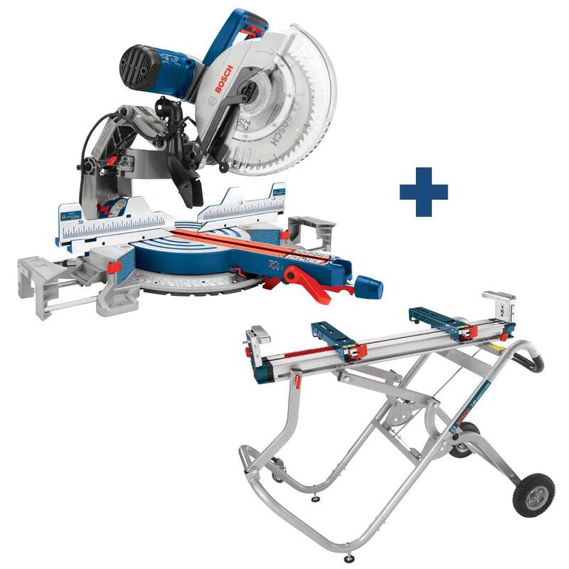 Si traducimos este título al español, omitiendo la marca del producto, quedaría de la siguiente manera:

Sierra ingleteadora deslizante de bisel doble con cable de 15 amperios y 12 pulgadas en combo con soporte de sierra ingleteadora con ruedas de elevación por gravedad de bonificación - BMS4B.