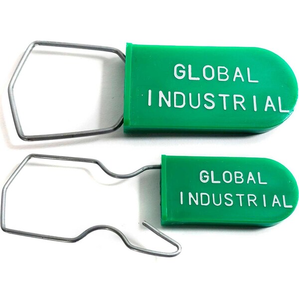 Global Industrial Padlock Seal With Wire Hasp, Green, 1000PK - 670485GN