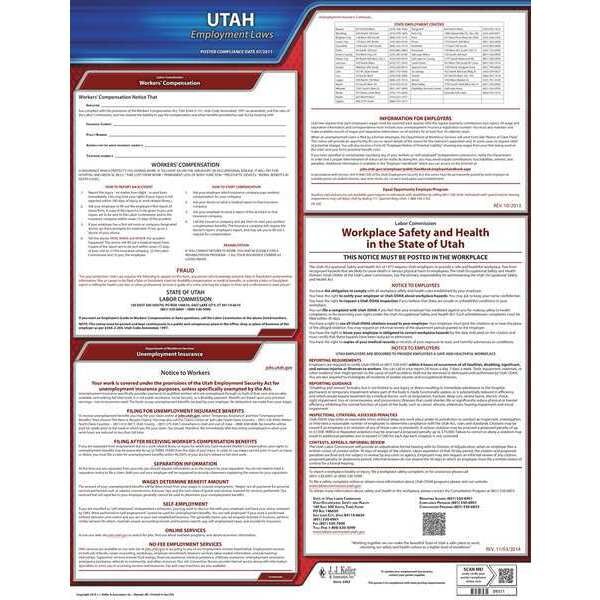 Jj Keller Labor Law Poster, State Labor Law, UT - 100-UT