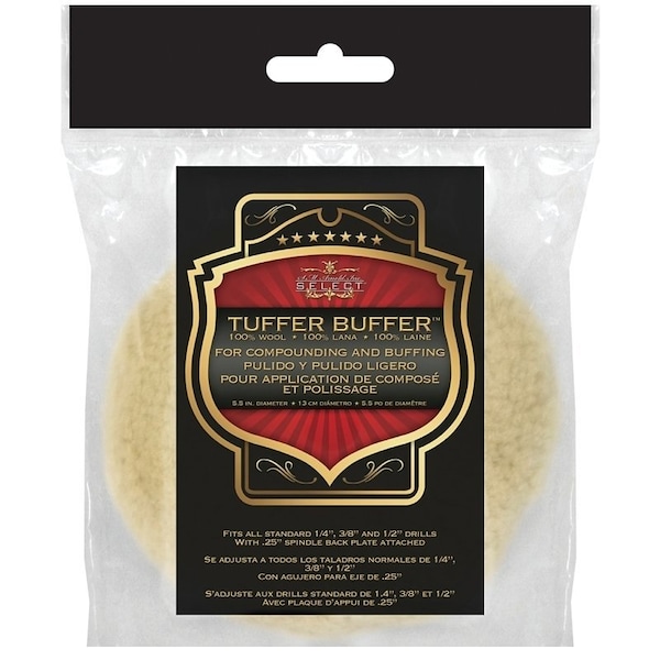 Sm Arnold 00 Buffing Pad, 512 in Dia, 1 in Thick, 14 in Arbor, Twisted 4Ply Yarn - 55