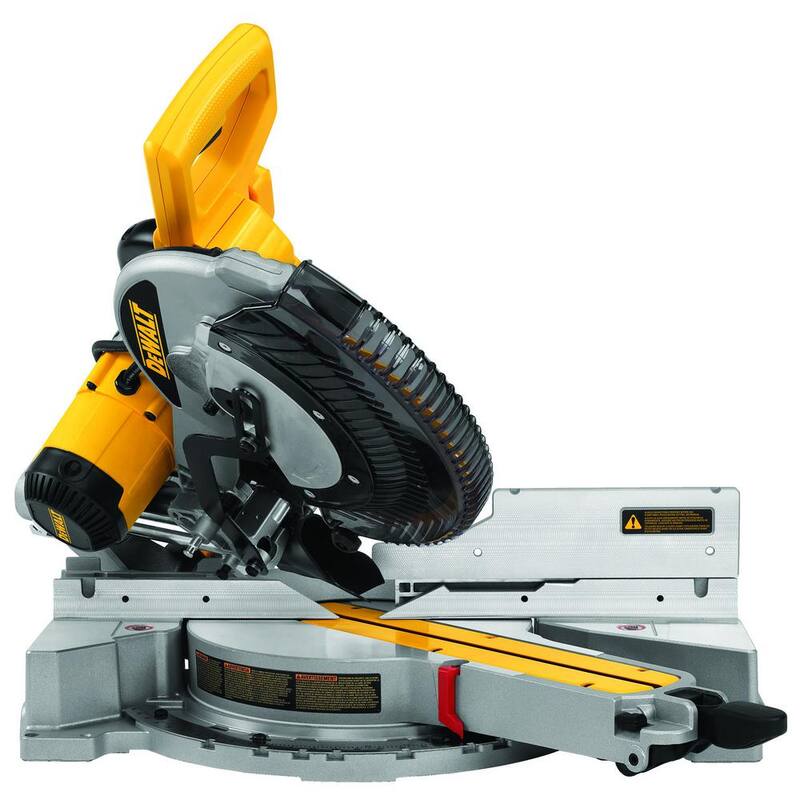 Sierra ingleteadora compuesta de doble bisel deslizante con cable de 15 amperes y 12 pulgadas, y base de rodillo para sierra ingleteadora de 32-1/2 pulgadas x 60 pulgadas - DWS779WDWX726