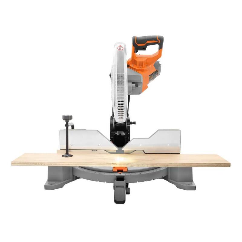Sierra ingletadora de doble bisel de 12 pulgadas con cable de 15 amperios de RIDGID con indicador de corte con LED - R4123