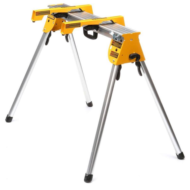 Sierra ingletadora compuesta de bisel simple DEWALT de 15 amperes y 12 pulgadas con soporte de trabajo resistente.