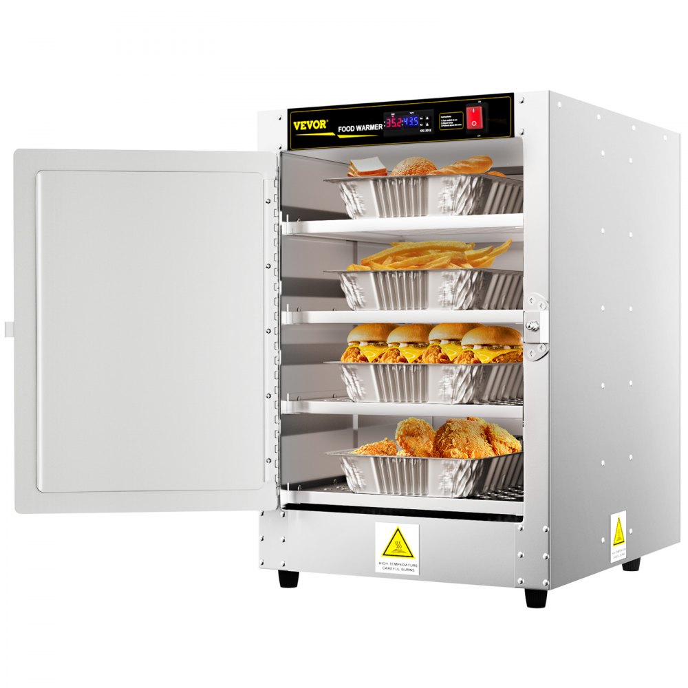 VEVOR Hot Box Food Warmer, 16"x22"x24" Concession Warmer with Water Tray, Four Disposable Catering Pans, Countertop Pizza, Patty, Pastry, Empanada, Concession Hot Food Hold Tested to UL Standards - BWJLMCNA110VAASYAV1