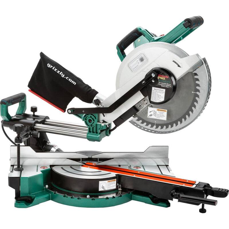 Sierra inglete compuesta deslizante de doble bisel de 12 pulgadas - T31635 de Grizzly Industrial