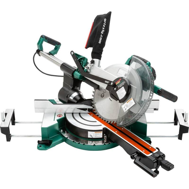 Sierra inglete compuesta deslizante de doble bisel de 12 pulgadas - T31635 de Grizzly Industrial