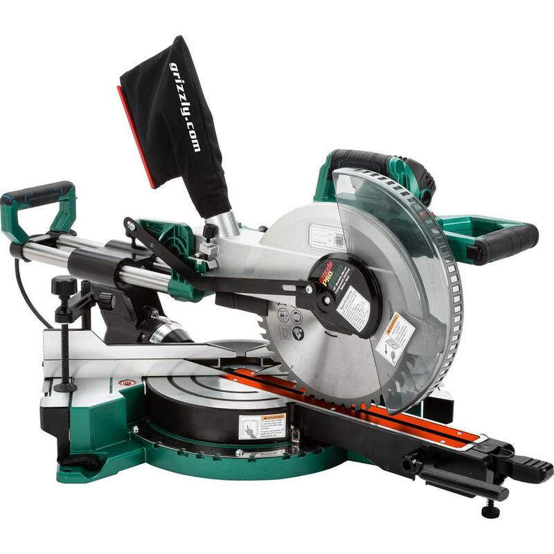Sierra inglete compuesta deslizante de doble bisel de 12 pulgadas - T31635 de Grizzly Industrial