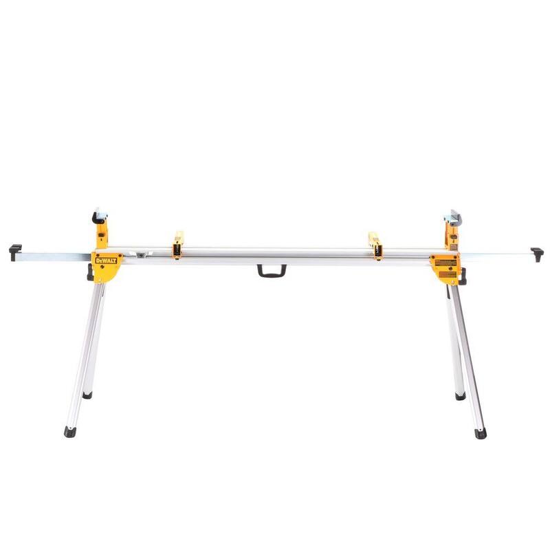 Sierra ingleteadora compuesta de bisel único DEWALT de 15 amperes y 12 pulgadas con soporte para sierra ingleteadora resistente - DWS715W723