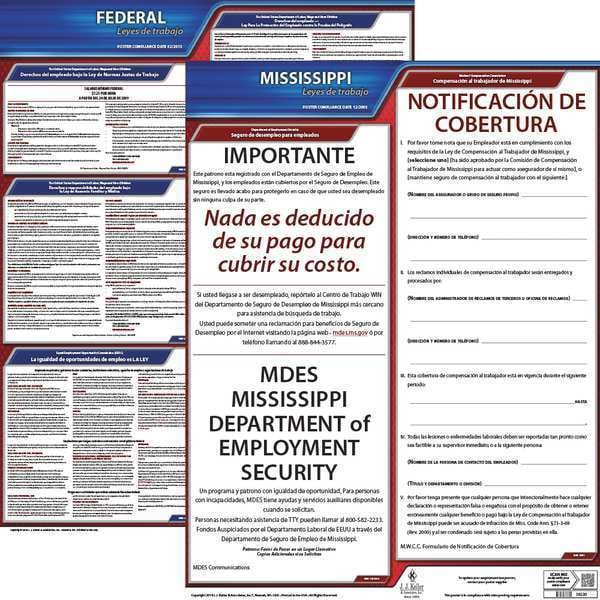 Jj Keller Labor Law Poster Kit, MS, Spanish, 19 In. W - 200-MS-K