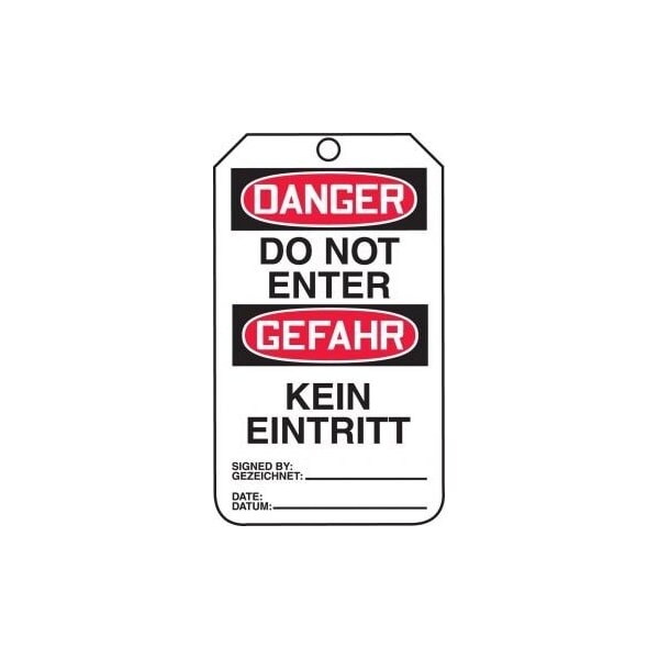 Accuform Danger, RP-Plastic, 3-1/4 in Width, 0.075 in Height, , 25 PK - TMG139CTP