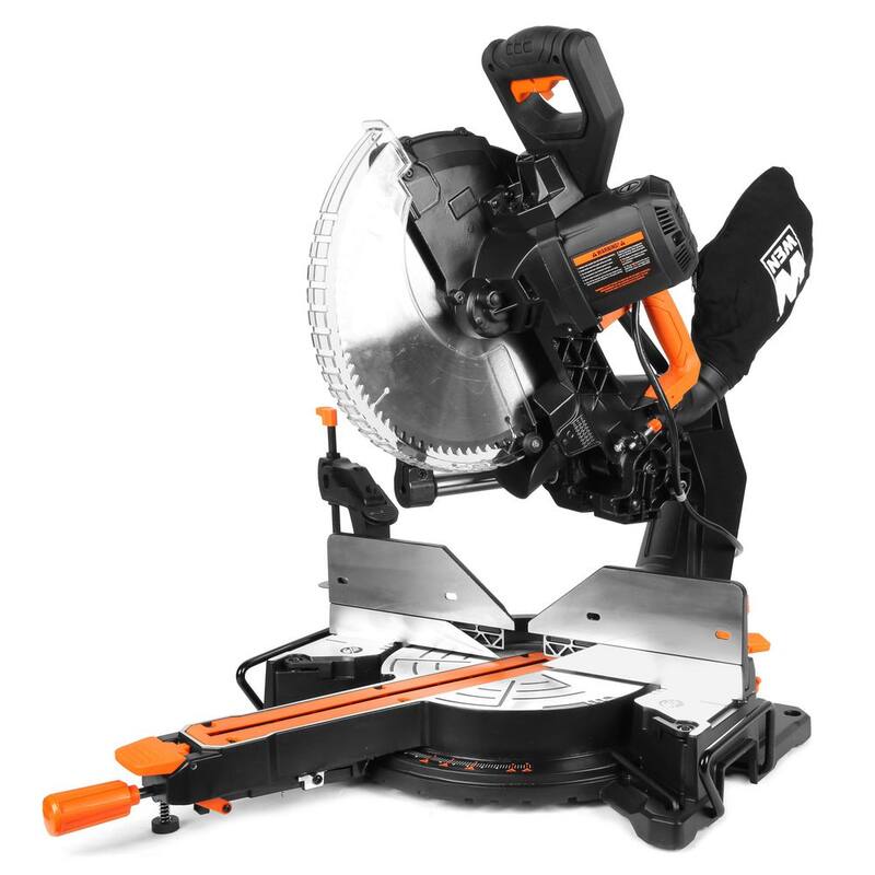 Sierra ingletadora compuesta deslizante de doble bisel de 12 pulgadas y 15 amperios WEN con línea de corte LED - MM1215